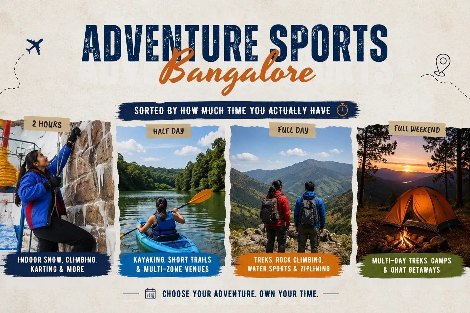 Adventure Sports Bangalore: Sorted by How Much Time You Actually Have