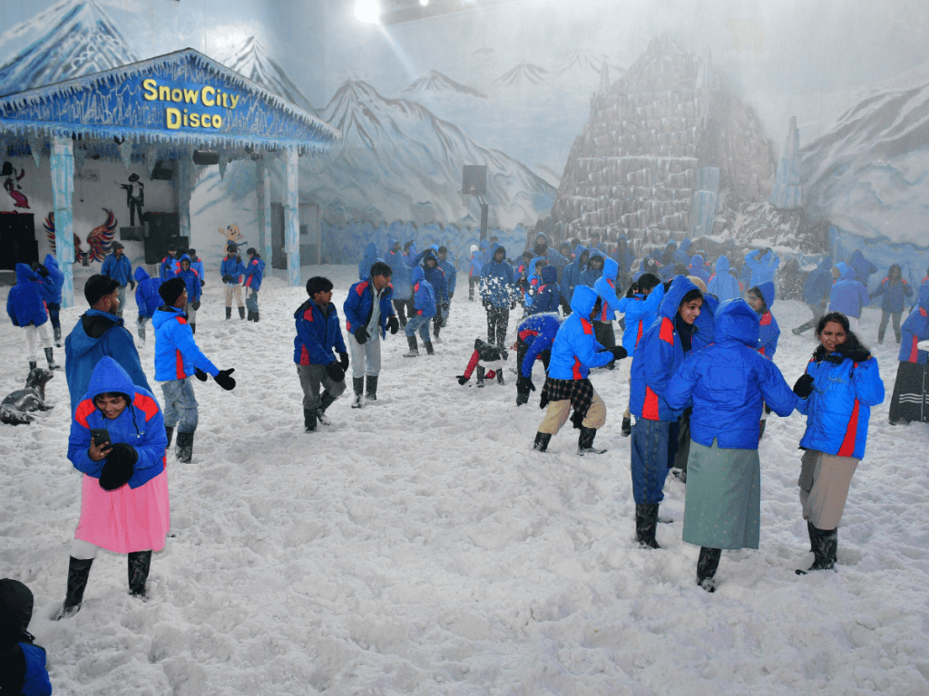 team outing in Bangalore snow city
